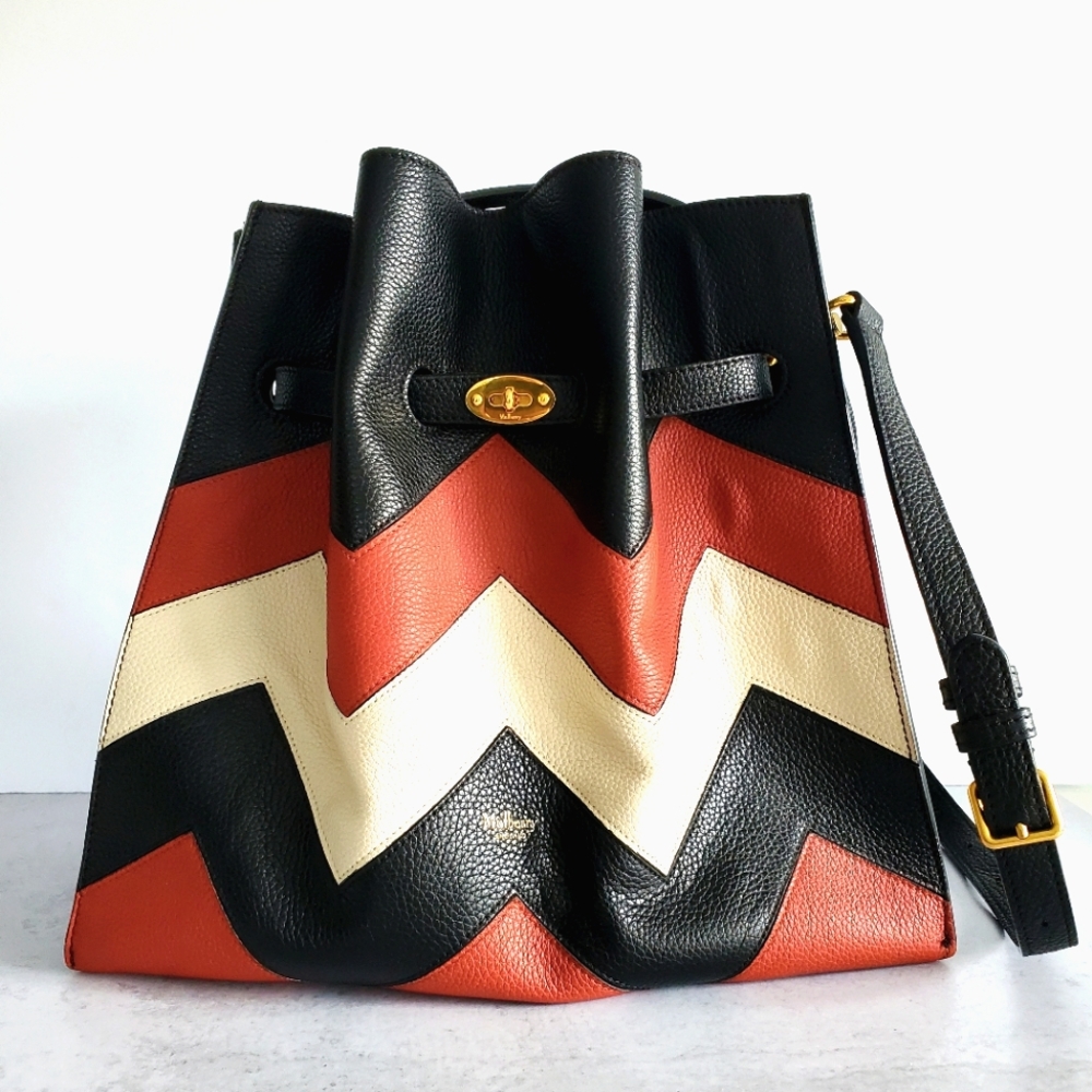 MULBERRY Limited Edition Chevron Bucket Shoulder Handbag Bag